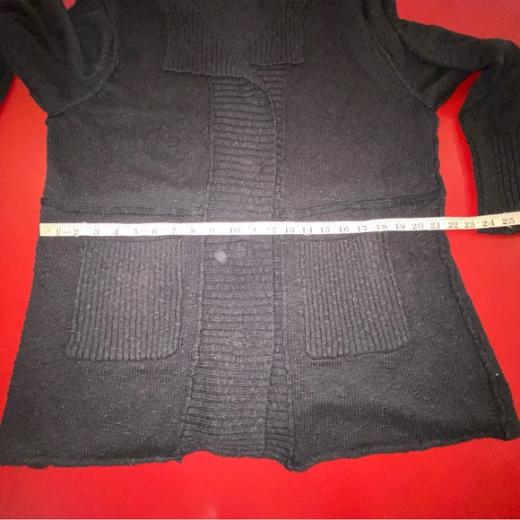 Habitat Cardigan Sweater Women’s XL Black Chunky Cotton Button casual cozy artsy - Picture 5 of 13